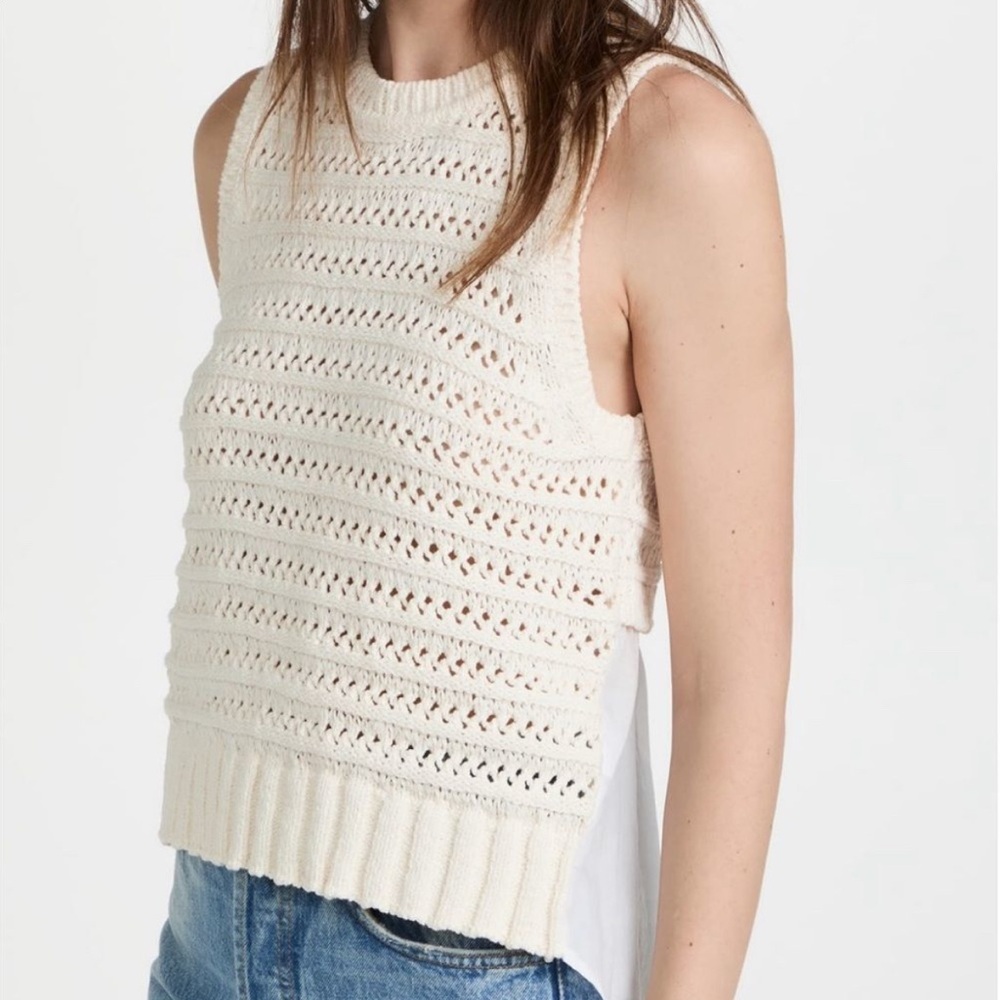 Veronica Beard NWT ivory Sade crochet Tank Top